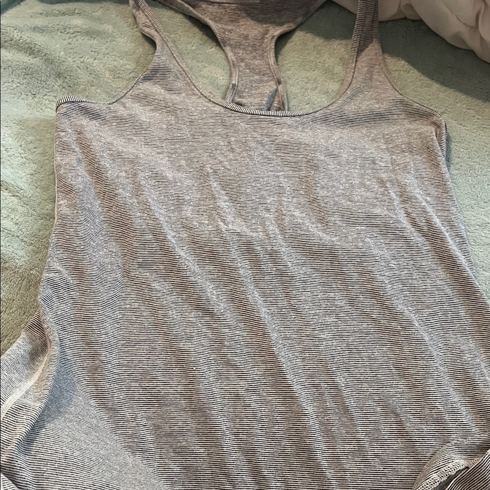 Lululemon Gray Striped Racerback Tank Top
